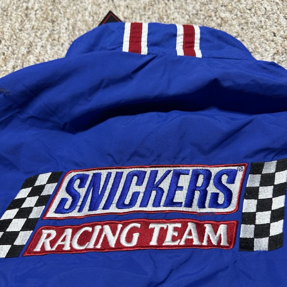 Vtg Snickers Racing Red White Blue light Jacket Swingster Adult Size L New